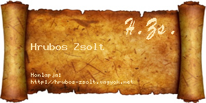 Hrubos Zsolt névjegykártya